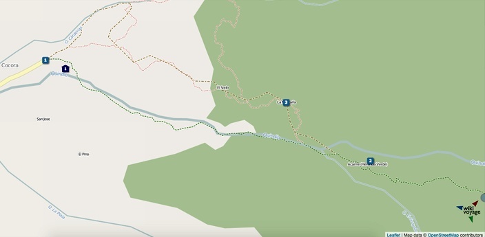 Valle de Cocora Karte Übersicht