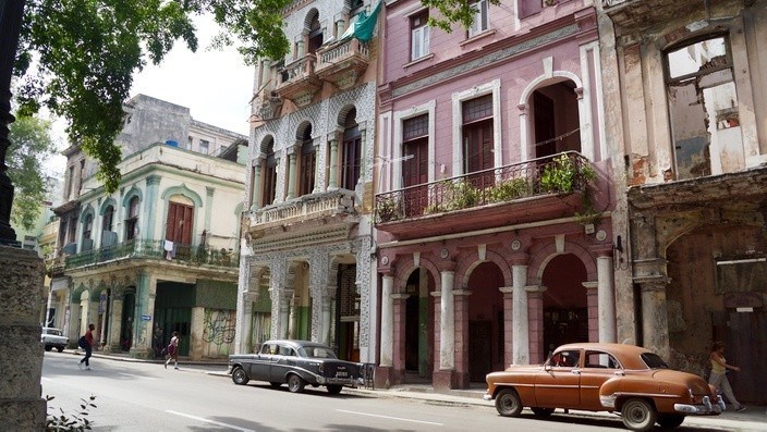 Hausfassade in Havanna, Kuba