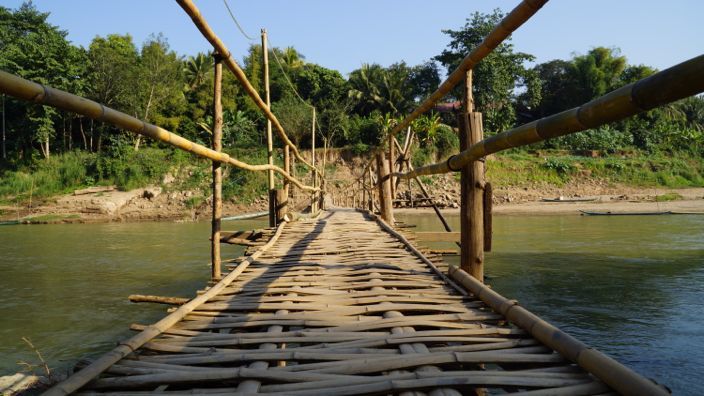 Bamboo Bridge Luang Prabang