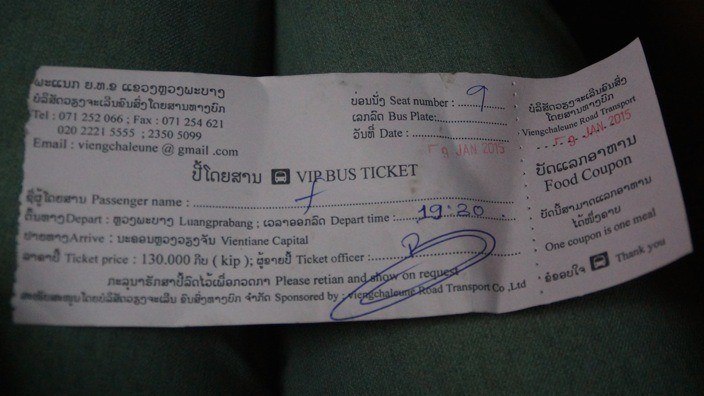 Luang Prabang VIP Busticket