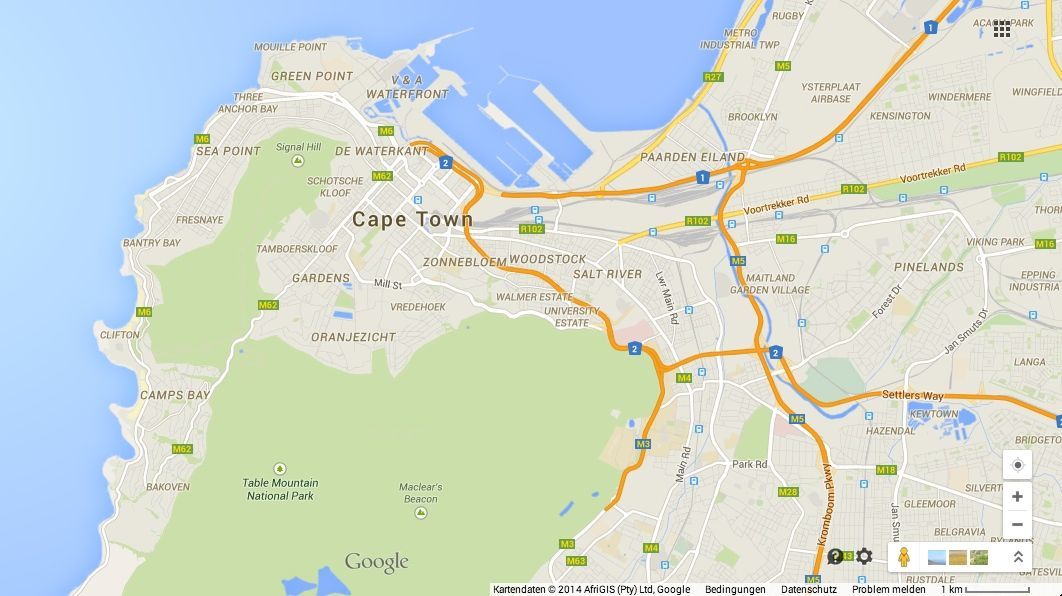 Google Maps Cape Town