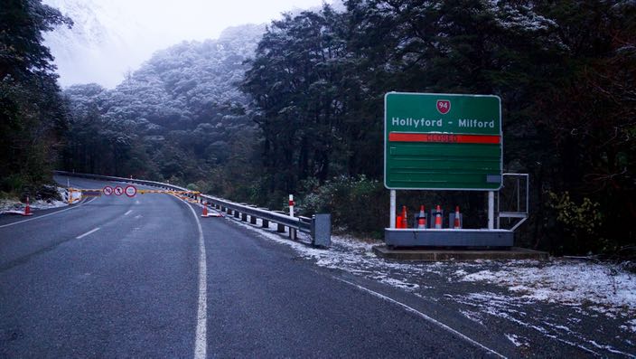 New Zealand Milford Sound closed