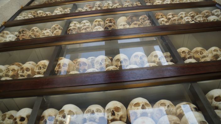 Skulls Killing Fields Phnom Penh Cambodia